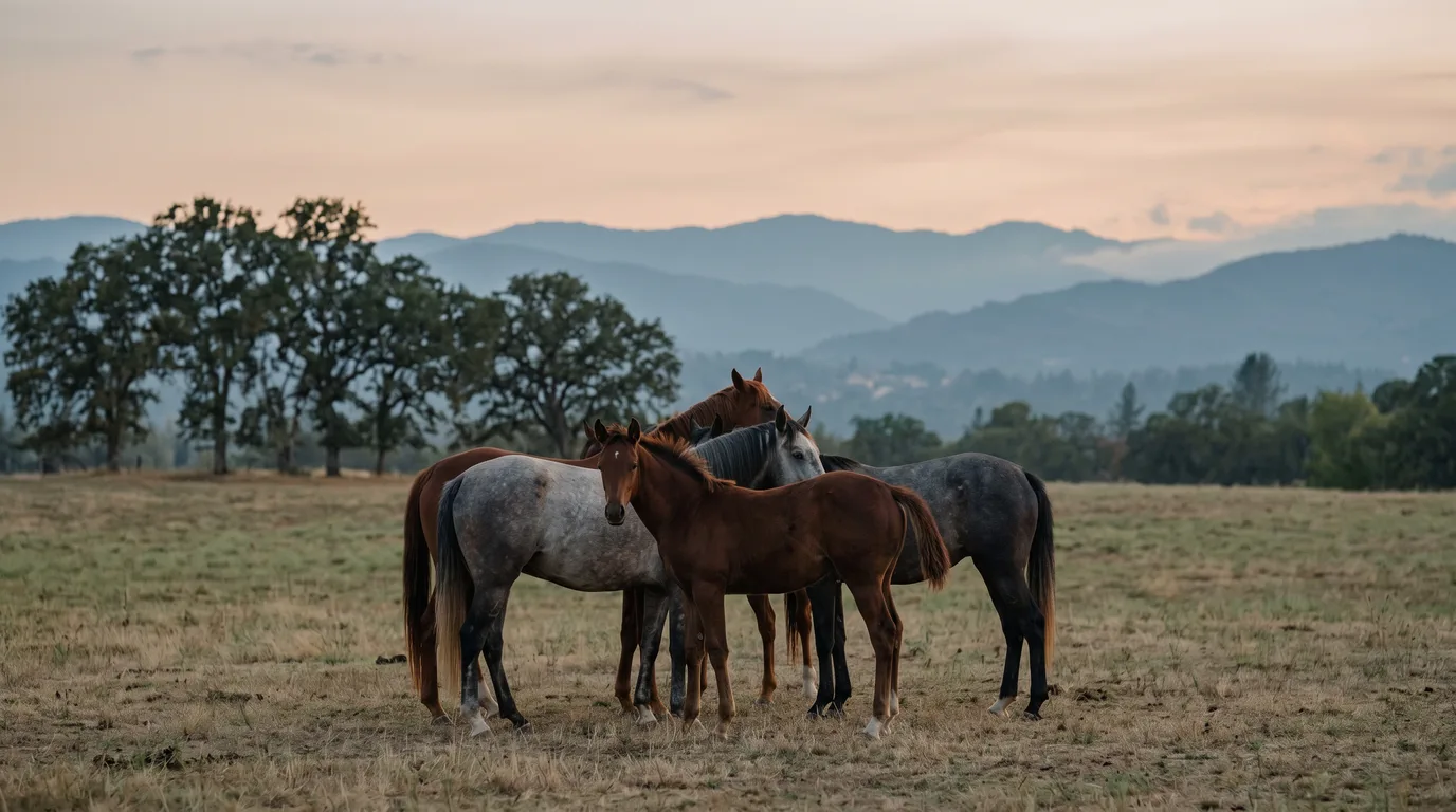 Chevaux en liberté, Les Écuries de Chambeaud, Drôme